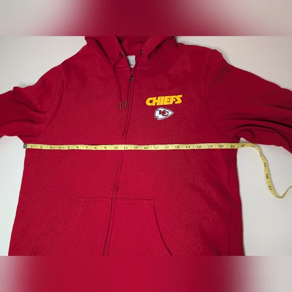 Fanatics Mens Large Chiefs Red Zip Up Jacket Hooded - Picture 9 of 10
